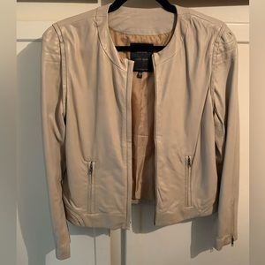 Sanctuary Real Leather Tan Zip up jacket
